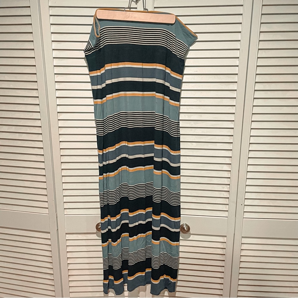 Blue Striped Maxi Skirt